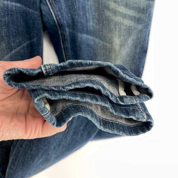 Escada Sport Selvedge Skinny Jeans Women Sz 36 / US 6 Blue Back Tie Flap Pockets - Picture 4 of 14